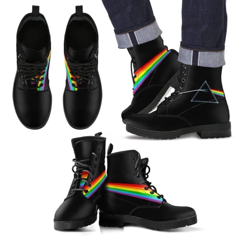 Dark Side Of The Moon Pink Floyd Leather Boots Limited Edition