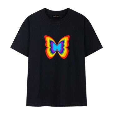 Nick Mason Butterfly Rainbow Colorful Pink Floyd Shirt