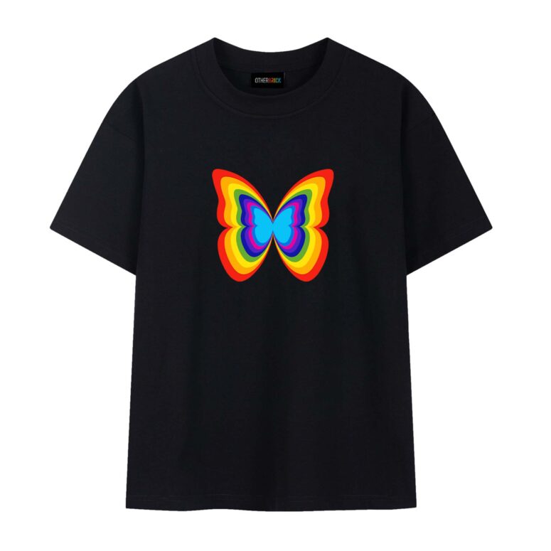 Nick Mason Butterfly Rainbow Colorful Pink Floyd Shirt