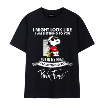 Snoopy Woodstock Listening to Pink Floyd DSTOM The Wall Shirt