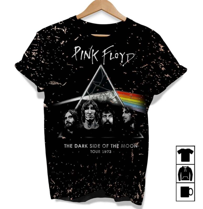Tour 1973 LF inspired Acid Wash - Pink Floyd Dark Side of the Moon Full Print Shirt