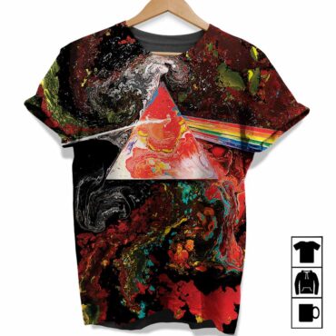 Liquid Dark Side Of The Moon Full Print Pink Floyd Shirt