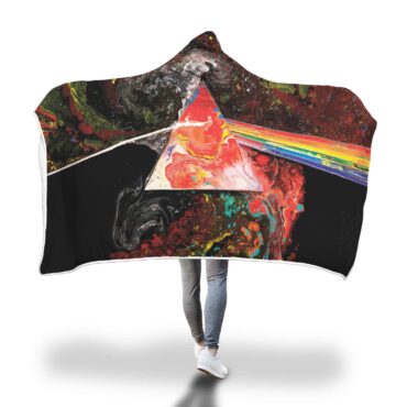 Liquid Dark Side Of The Moon Pink Floyd Hooded Blanket