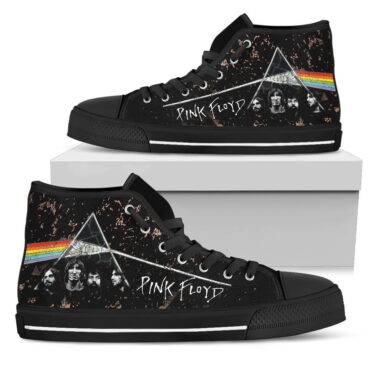 Dark Side Of the Moon inspired Acid Wash - Pink Floyd Canvas Shoes