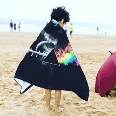 Dark Side Of the Moon in Space Pink Floyd Hooded Blanket