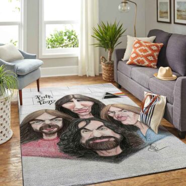Musician Cartoons and Caricatures Pink Floyd Rug