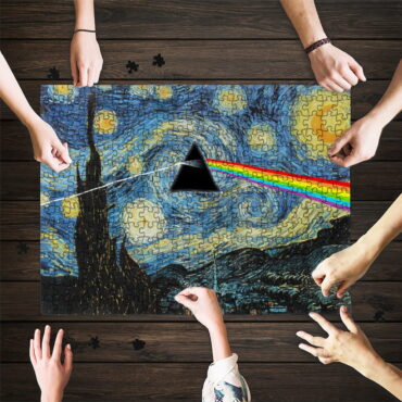 Starry Night Dark Side Of The Moon Van Gogh Wooden Pink Floyd Puzzle