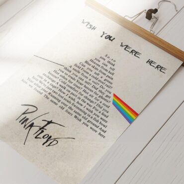 Wish you were here lyric DSOTM Artwork Pink Floyd Poster