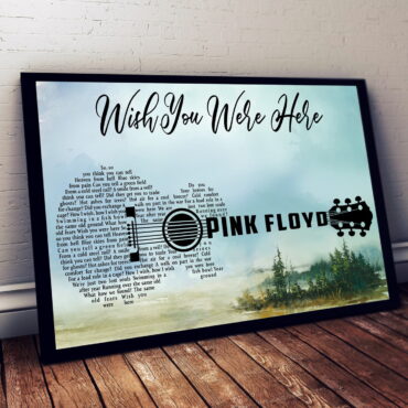 Wish you were here lyric Guitar Artwork Pink Floyd Blue Canvas