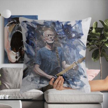 David Gilmour Oil Painting  Pink Floyd Cushion Pillow