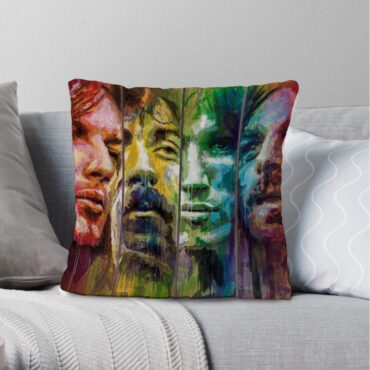 Pink Floyd Band Water Color Drawing Art Pillow
