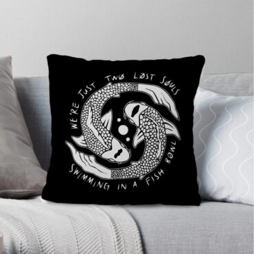 We’re Pink Just Two Lost Souls Swimming in A Fish Bowl Pink Floyd Cushion Pillow