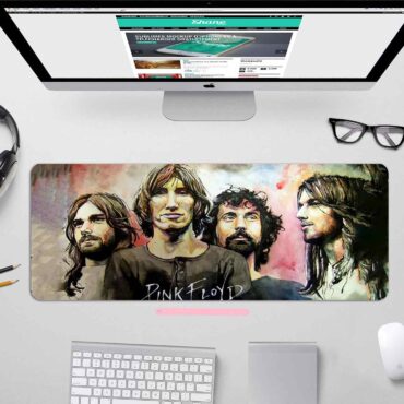 Pink Floyd Band Water Color Art - Pink Floyd Mouse Desk Pad