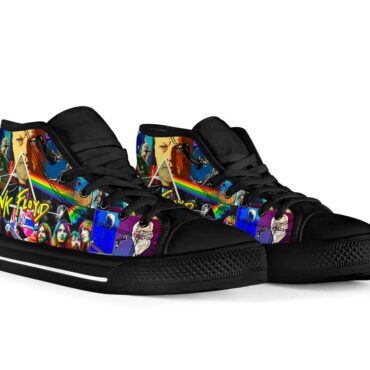 David Gilmour Art Collage Dark Side Of The Moon - Pink Floyd Canvas Shoes