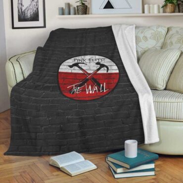 Pink Floyd Fleece Blanket - The Wall Emblem on Brick Background Premium