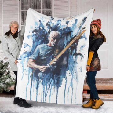 Pink Floyd Fleece Blanket - Charlie Roy Art David Gilmour Oil Painting Premium