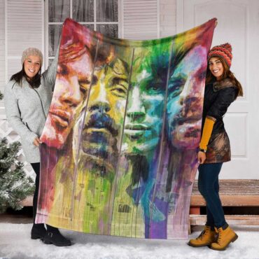 Pink Floyd Band Water Color Art Premium Fleece Blanket