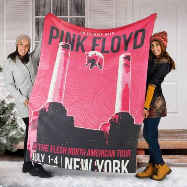 Pink Floyd Fleece Blanket - In The Flesh North American Tour Poster Premium