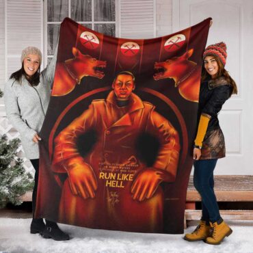 Pink Floyd Fleece Blanket - Run Like Hell Fan Art Premium