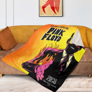 Pink Floyd Fleece Blanket - Raving and drooling Poster 1975 Premium