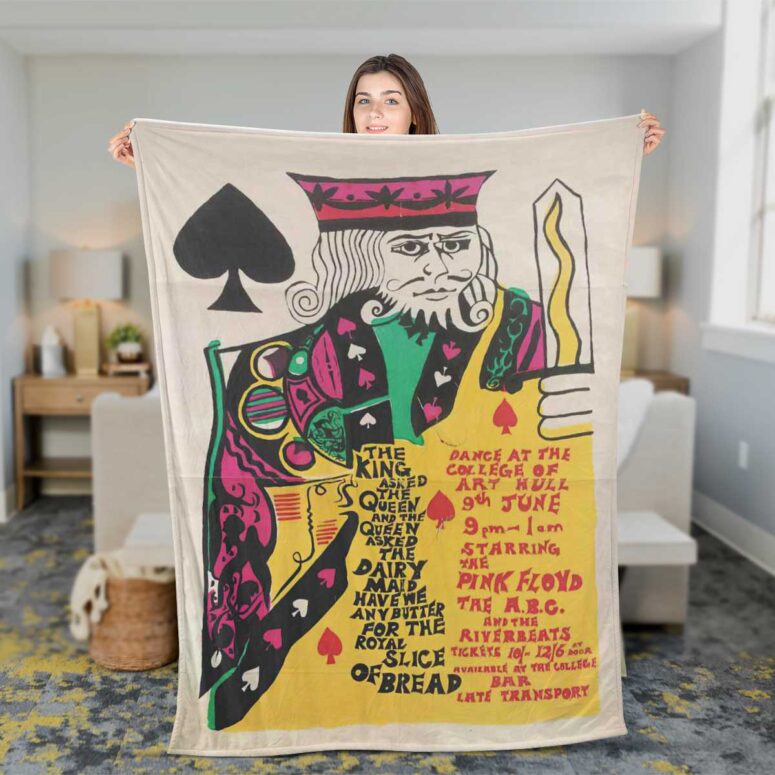 Pink Floyd Fleece Blanket - King of Spades The Pink Floyd Promo Vintage Premium