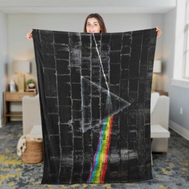 Pink Floyd Fleece Blanket - The Dark Side Of The Moon In The Wall Art Premium