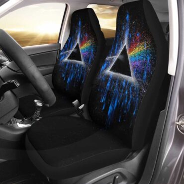 Pink Floyd Car Seat Cover - Dark Side Of Moon Art Blue