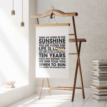 Pink Floyd Poster - Time Lyrics Tired of lying in the sunshine staying home to watch the rain