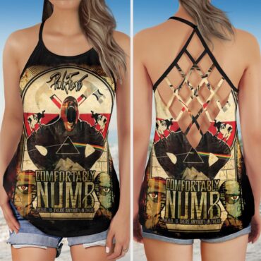 Comfortably Numb Hello Is there anybody in there Pink Floyd Criss Cross Tank Top