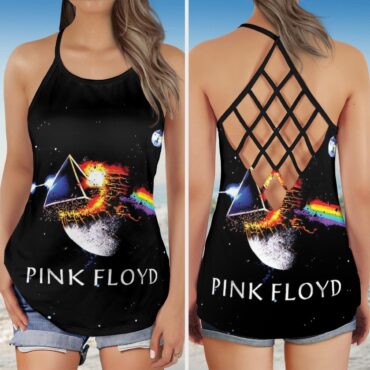 DSOTM Universe Pink Floyd Criss Cross Tank Top