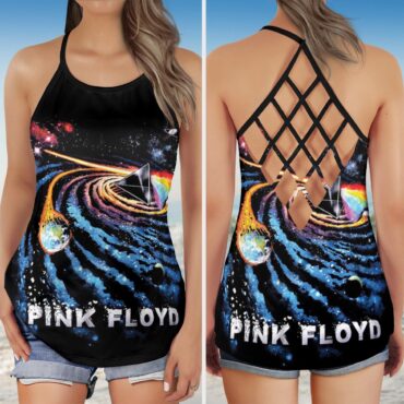 DSOTM Universe of Chaos Pink Floyd Criss Cross Tank Top