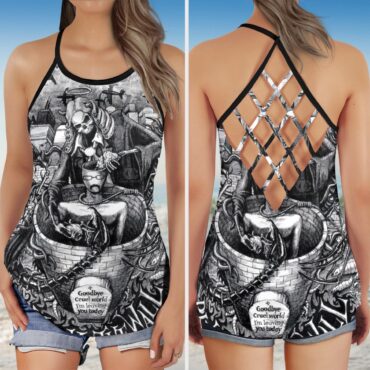 Essence of the Wall Pink Floyd Criss Cross Tank Top