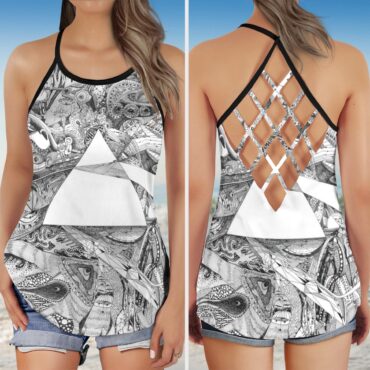 Memories Fan Art Pink Floyd Criss Cross Tank Top