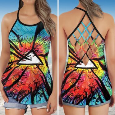 Pink Floyd Psychedelic Criss Cross Tank Top