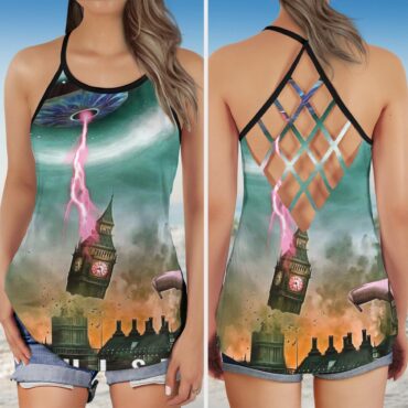 Power of Pulse Pink Floyd Criss Cross Tank Top