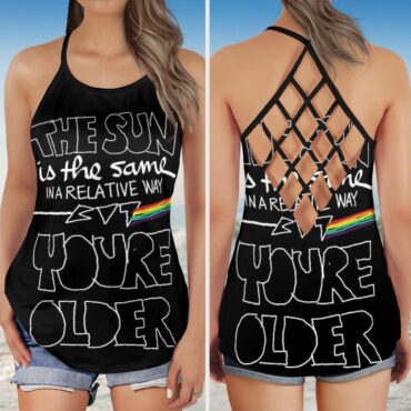 The Sun Is The Same In A Relative Way Pink Floyd Criss Cross Tank Top