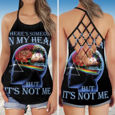 There's Someone in My Head But It's Not Me Pink Floyd Criss Cross Tank Top
