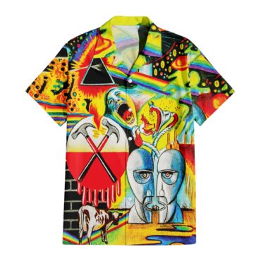 The Dark Side Of The Moon In The Wall Art Hawaiian Pink Floyd Shirt