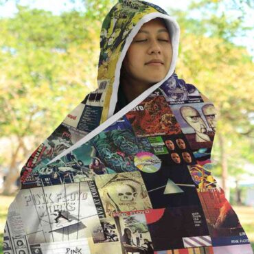 Pink Floyd Albums Collage Hooded Blanket