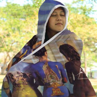 Pink Floyd Back Art Hooded Blanket