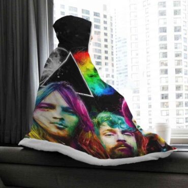 Dark Side Of The Moon Pink Floyd Band Hooded Blanket