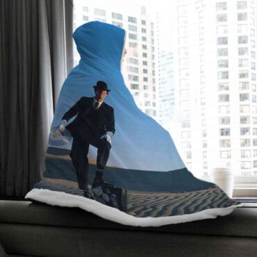 Wish You Were Here Desert Man in Bowler Pink Floyd Hooded Blanket