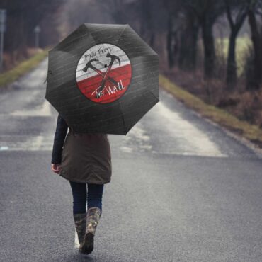 Pink Floyd Umbrella - The Wall Emblem on Brick Background