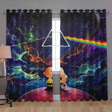 Pink Floyd Window Curtains - Snoopy and Charlie Brown Dark Side Of The Moon