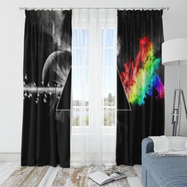 Pink Floyd Window Curtains - Dark Side Of the Moon in Space Digital Art