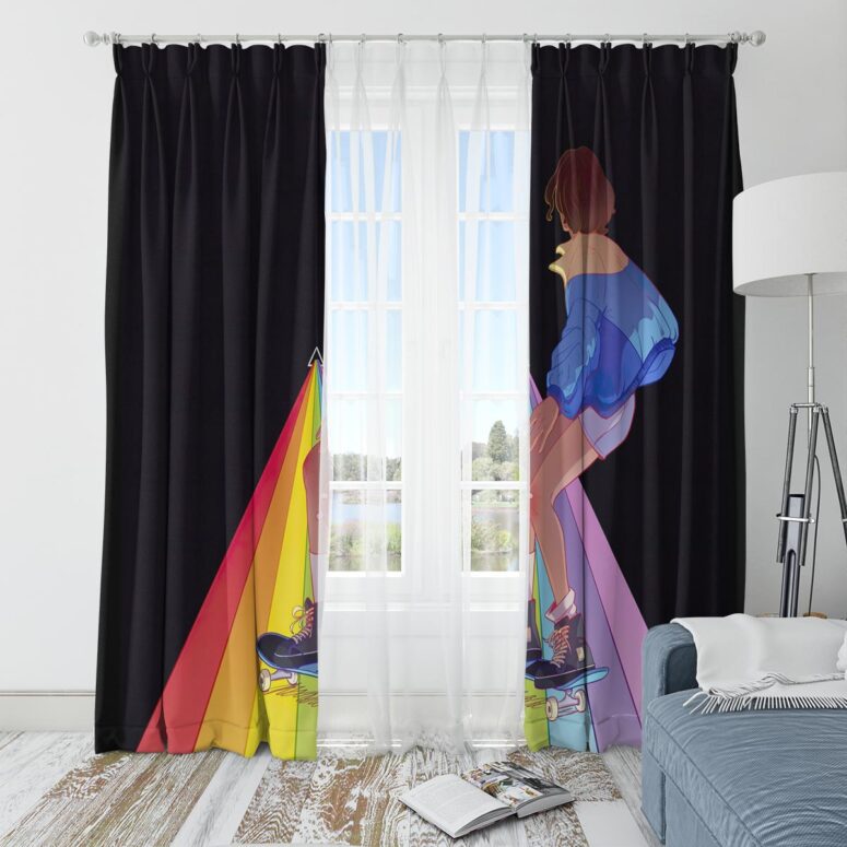 Pink Floyd Window Curtains - Moving to DSOTM