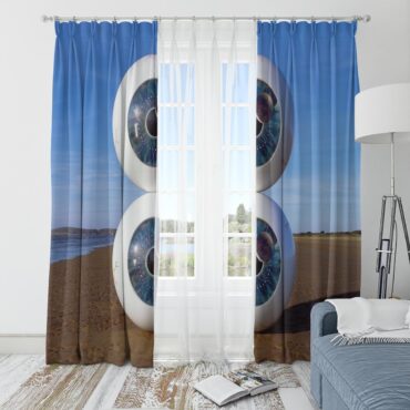 Pink Floyd Window Curtains - Pulse in Reallife beach