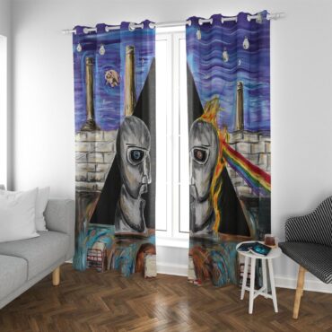 Pink Floyd Window Curtains - Album Cover Drawing Art