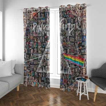 Pink Floyd Window Curtains - Photo Mosaic Print Art of All Things