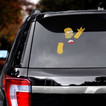 Simpson x The Wall Pink Floyd Car Sticker Decal